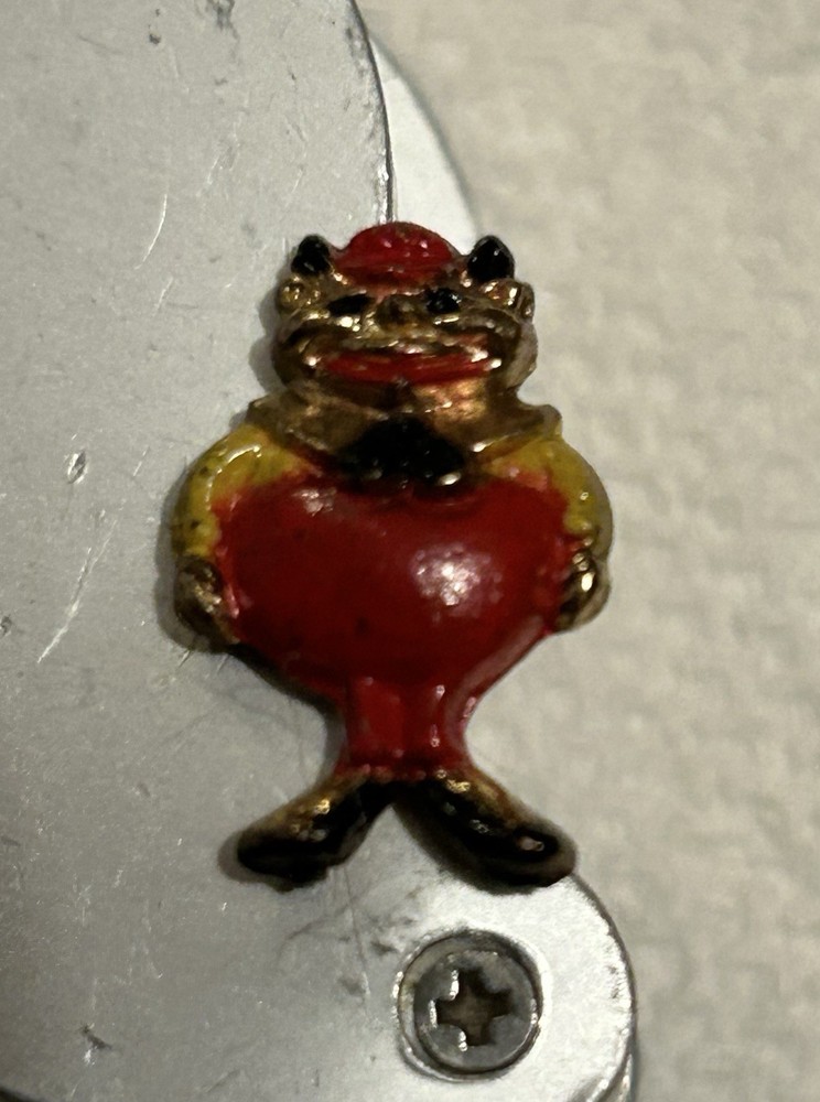 RARE ANTIQUE FAT CAT CARTOON PIN GOLD TONE THINK 1930s