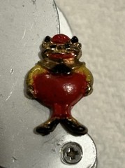 RARE ANTIQUE FAT CAT CARTOON PIN GOLD TONE THINK 1930s