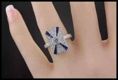 3.55Ct Art Deco Style Lab Created Diamond Engagement 14K White Gold Finish Ring