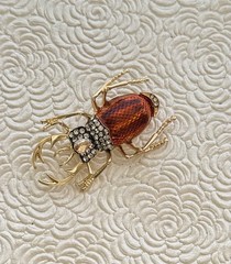 Vintage Style Beetle Insect Brooch enamel on metal