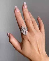 Vintage Art Deco Style Lab Created Diamond Engagement 14K White Gold Finish Ring
