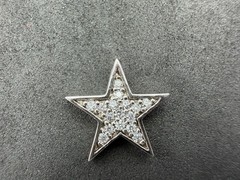 1.64g Vintage Sterling Silver 925 Star Pendant Sparkling Clear Accents M