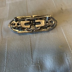 VTG Coro Duette Silver Tone Rhinestone Art Deco Convertible Dress Clips Brooch