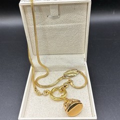 Vintage 12k Gold Filled Pocket Watch Chain FOB, Swivel Dog Clip, OMG Silky Chain