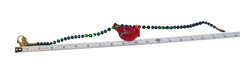 Vintage 3-D Faceted Red Bird Cardinal Acrylic Lucite Glass Metal Bead Necklace