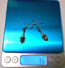 Vtg Mismatched Asymmetrical Sterling Silver Amethyst Pearl Dangle Drop Earrings