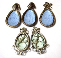 Vintage Unique Enamel Hand Painted Russia Finift Jewelry Pendant 5 Variation #78