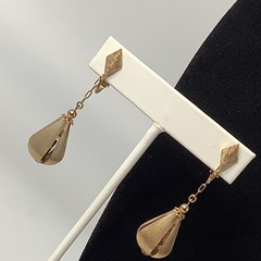 Teardrop Bolero Style Earrings VTG Clip On Dangle Drop 2.25″