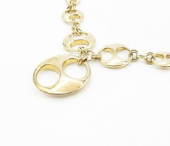 ROSS SIMON 925 Silver Shiny Gold Plated Round Link Chain Necklace NE1573