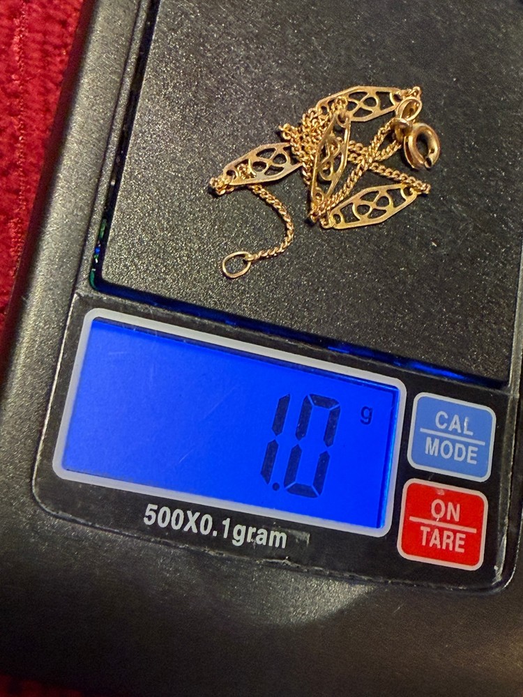 Vintage Italian SOLID 14KT Gold Stamped 7″ Bracelet 1 Grams Clasp Needs Repair