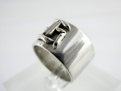 Vintage Sterling Silver Handmade H Initial Wide Band Ring 9.2g Size 6.25 Holly