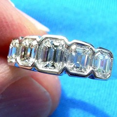 Original EARTH MINED DIAMOND Deco Wedding Band 2 CARAT PLATINUM Engagement Ring
