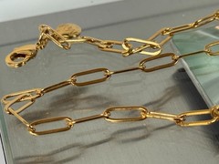 Mayamar (24k Gold Plated) Paperclip Jade Heart 24.5 mm Necklace 18″