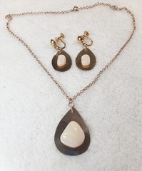 ** RARE Vintage M.KLOSE 1/20 12kt. G.F. Australian Opal Pendant & ER Set **