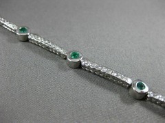 ESTATE 2.30CT DIAMOND & EMERALD 14K WHITE GOLD 3D ETOILE CLASSIC TENNIS BRACELET