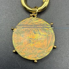 Vintage Gold Plated Chain Necklace, Vtg Faux Flash Opal, Magical Color