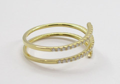 0.30 CTW Round Diamond Spiral Wrap Ring 18 Karat Yellow Gold Size 7