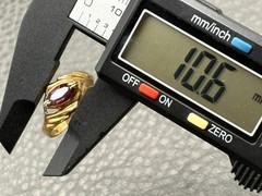 Vintage 80s 90s Gold Plated Marquise Purple Stone Ring Vintage Size 8