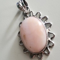VINTAGE COLLECTIBLE STERLING SILVER 925 PENDANT, 2″ GENUINE STONE