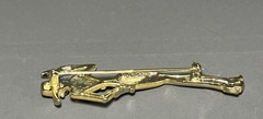 Vintage AJC Fashion Lady in Suit and Hat Brooch Gold Tone Pin 2 7/8 inch