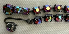 VTG Regency Red/ Pink Rhinestone Necklace W Aurora Borealis Finish