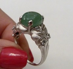 DESIGNER SIGNED JADE BLUE TOPAZ GEMSTONE 925 STERLING SILVER RING SIZE 10 NEW