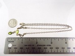 Sterling Silver Dual Peridot Pendant Necklace 925 16.25 Inches Long 4g Weight