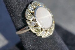 Antique 14K Yellow Gold WHITE STAR SAPPHIRE Ring w/ Yellow & Gold Diamonds $8000