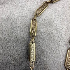 Vintage Station Necklace Gold Tone Long Chain Beads Flapper Opera 44”