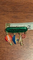 Vintage TC Signed Enamel Adventure Brooch