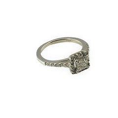 Vintage 14 Karat White Gold and Diamond Ring Size 4.25 #10251