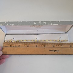 18kt Gold Over Sterling Silver Diamonds & Created Fire Opal Tennis Bracelet 7.5