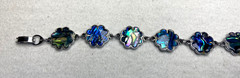 Vintage Abalone Shell Bracelet Flower Chain Iridescent Tropical Y2K 90s Jewelry