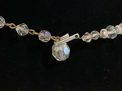 Vintage AB Crystal Glass Necklace stamped Japan – one strand 15″ end to end