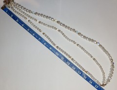 Rare Vintage Signed Selro Selini Triple Strand Pearl AB Necklace & Earrings-READ