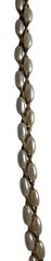 Vintage-style, long chain necklace faux pearls interwoven gold-tone links 25″