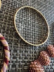Lot 9 Pc Gold Tone Metal & Mauve Pink Burgundy Bangle Cuff Bracelet Jewelry G5