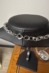 Vintage 24 Inch Necklace With 2.5 Inch Diameter Pendant Round Statement