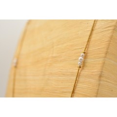 Vintage Station Chain Necklace White Pearl White Beaded Gold Tone 1990s Bin6B