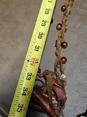 Vintage Bohemian-style Wrap Necklace Belt suede leather stone beads tassel