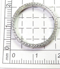 Antique Art Deco Diamond Wedding Band 17K White Gold EGL USA Ring Size 7.25 UK-O
