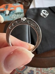 Diamond Eternity Wedding Anniversary Band With Hearts In 14k White Gold Sz 6.5