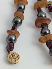 Vtg Handmade Necklace Lot Hematite Pearl Carnelian Garnet Beads Gold Filled