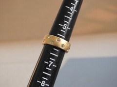 matte gold electroplate band ring with inset clear rhinestones 6
