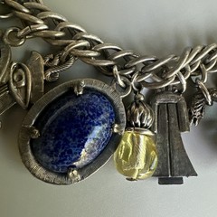 Napier Multi Charms Silver Chain Bracelet 7in. Massive! Charms 1.5in