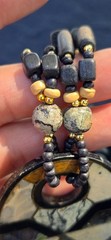 Horn Bone Shell Mother of Pearl Jet Abalone African Tribal Style 24″ L Necklace