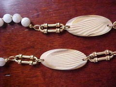 Vintage Miriam Haskell Signed faux bone/horn Necklace
