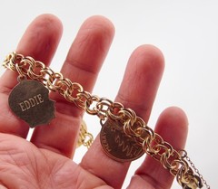 1969 Elco Charm Bracelet Gold Filled Mid Century Modern 3 Charms Christmas Tree
