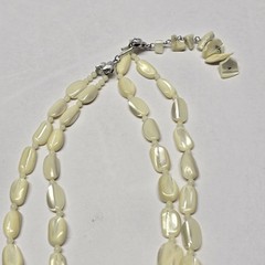 2 Strand Mother Of Pearl Necklace 15″