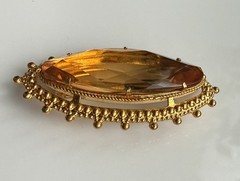 Vintage Soviet gold-plated yellow brooch pin